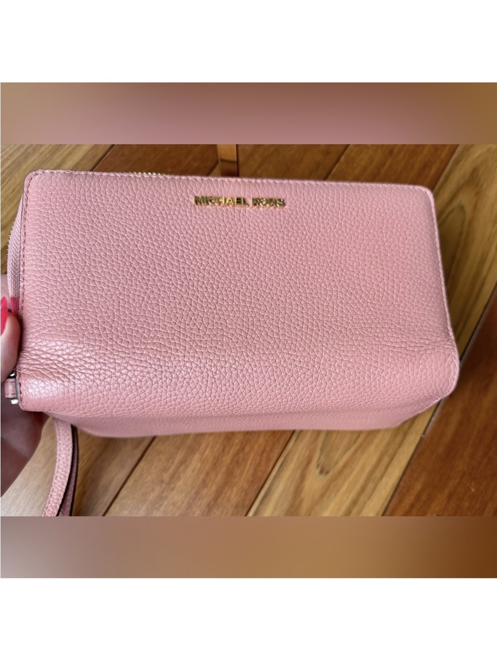 Michael Kors Rose Pink Pebbled Leather Wristlet - Picture 7 of 7
